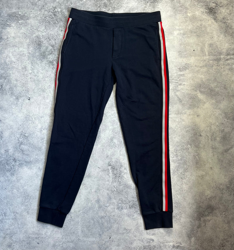 Moncler navy blue striped cotton sweatpants