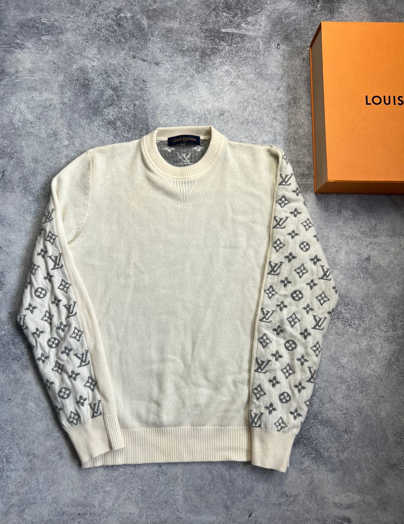 Louis Vuitton cream monogram cashmere jumper