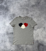 Moncler grey tri-logo graphic tee
