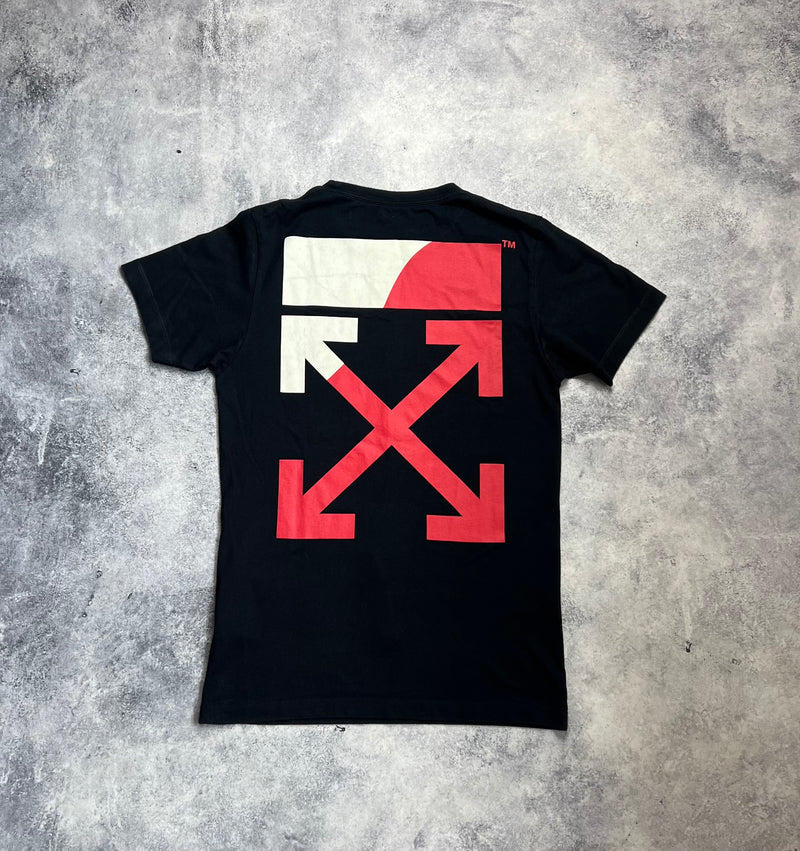 Off-white spilt diagonals graphic tee