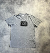 CP company grey block logo tee