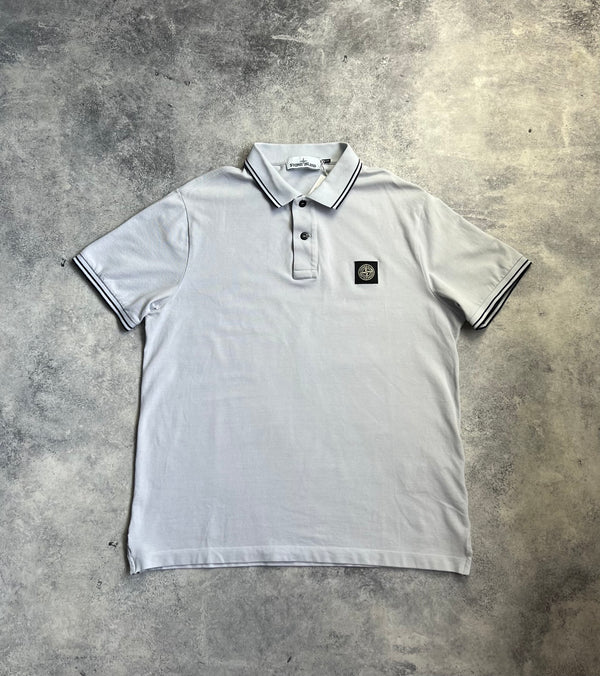 Stone island light grey polo shirt