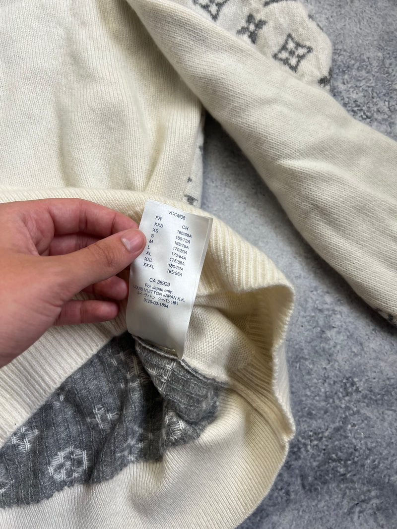 Louis Vuitton cream monogram cashmere jumper