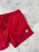 Moncler red swim shorts