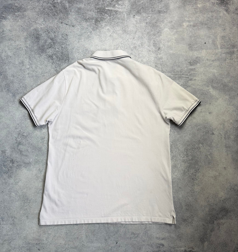 Stone island white polo shirt