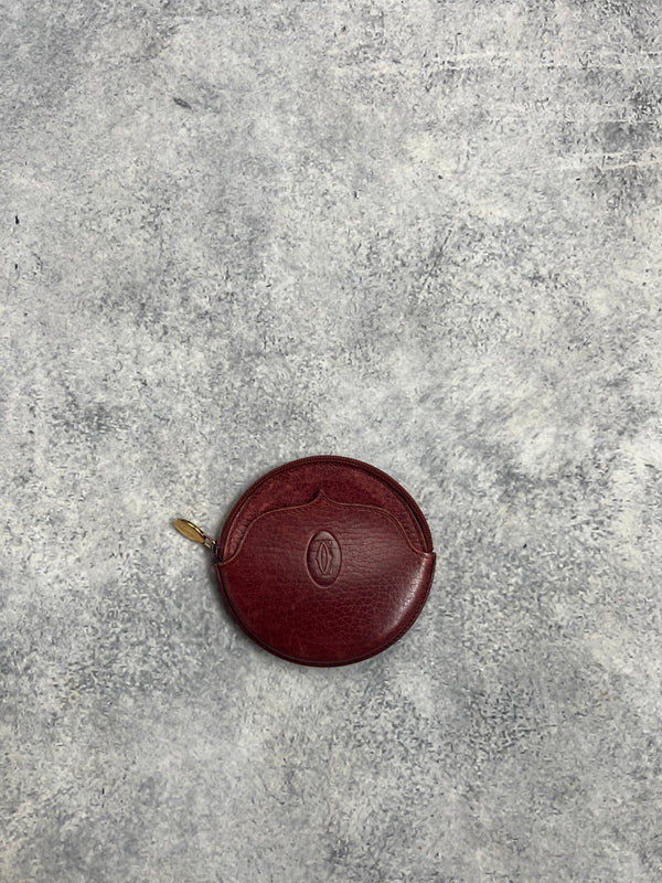Cartier vintage must de Cartier burgundy round coin purse