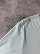 CP company baby blue block logo tee