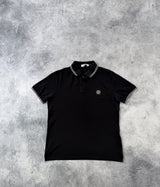 Stone island black polo shirt