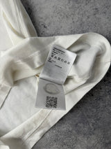 Moncler white graphic print tee with arm logo