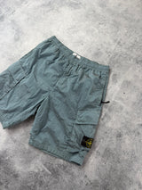 Stone island AW23 sky blue nylon metal cargo shorts