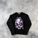 Bape x ghostbusters ape head crewneck black
