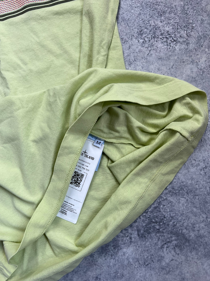 Stone island 2022 lime green graphic tee