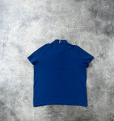 Moncler blue polo shirt with arm logo