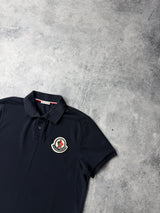 Moncler navy large logo polo shirt