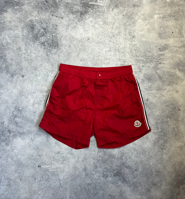 Moncler red swim shorts