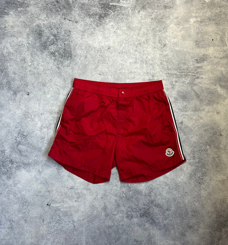 Moncler red swim shorts