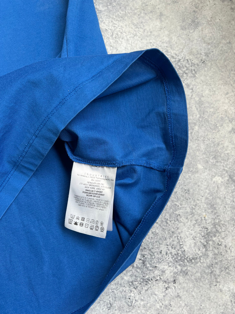 Moncler double logo blue tee
