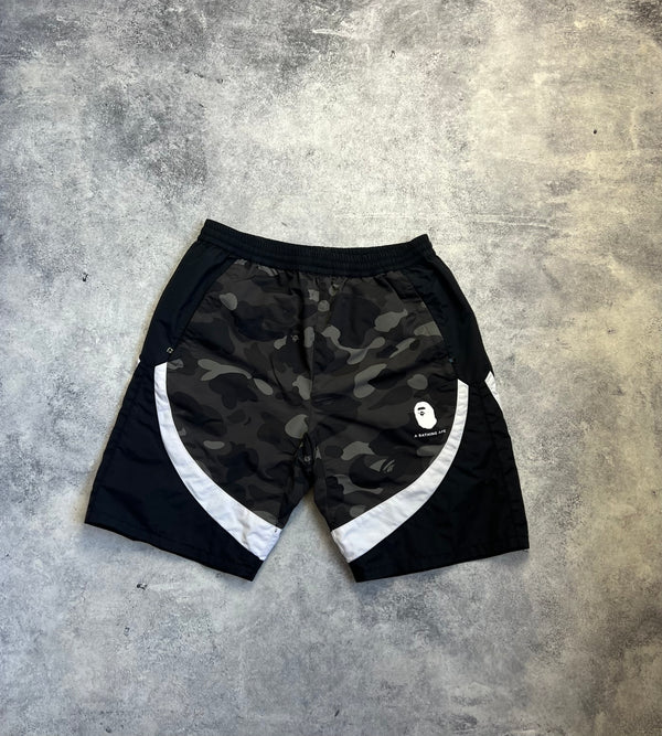 Bape black camo shell shorts