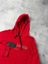 Palm angels red & black spray Paris hoodie