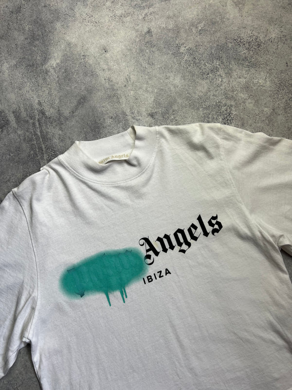 Palm angels women’s white Ibiza spray tee