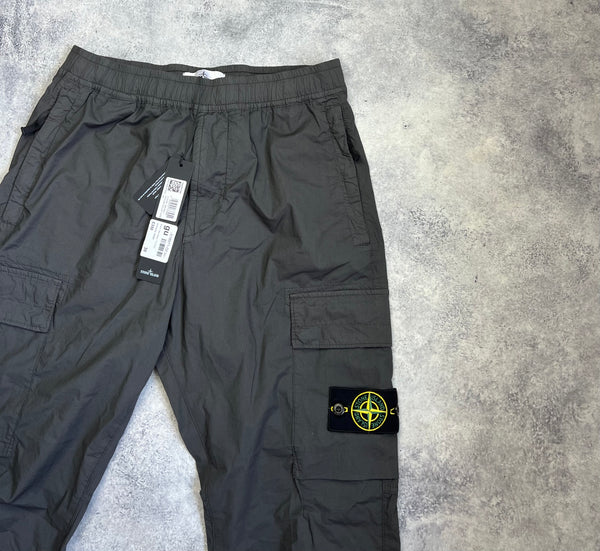 Stone island charcoal grey cuffed cargo trousers