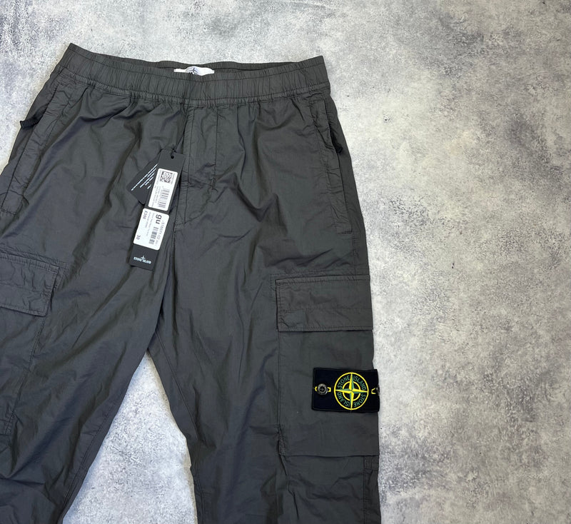 Stone island charcoal grey cuffed cargo trousers