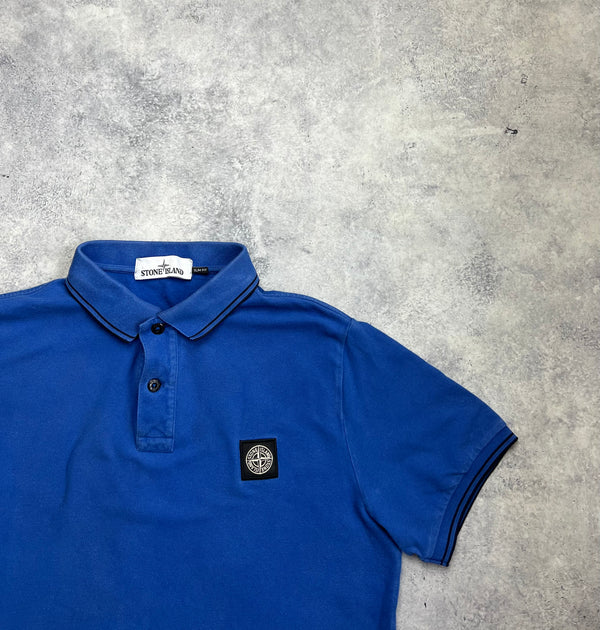 Stone island blue polo shirt