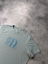 CP company baby blue block logo tee
