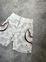 Bape white camo glow in the dark cotton shorts