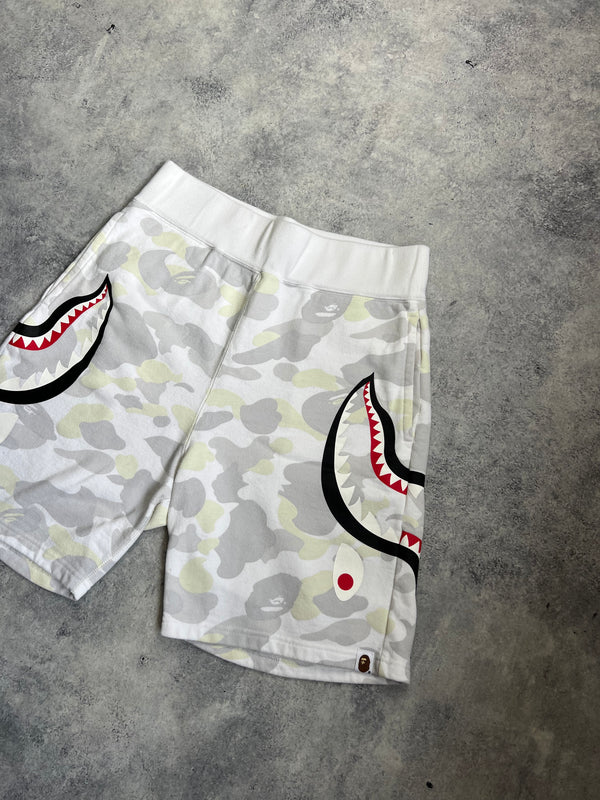 Bape white camo glow in the dark cotton shorts