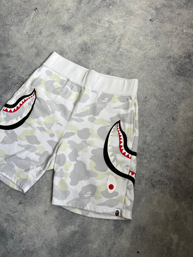 Bape white camo glow in the dark cotton shorts