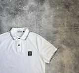 Stone island white polo shirt