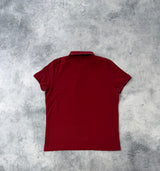 Moncler red polo shirt with arm logo