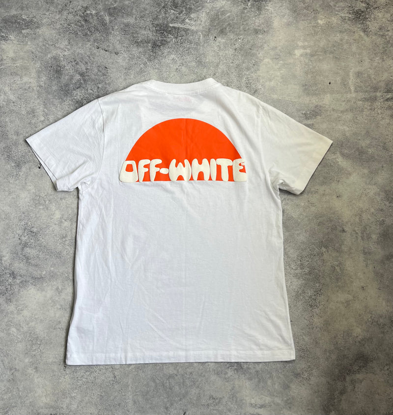 Off-white sunset holiday graphic tee