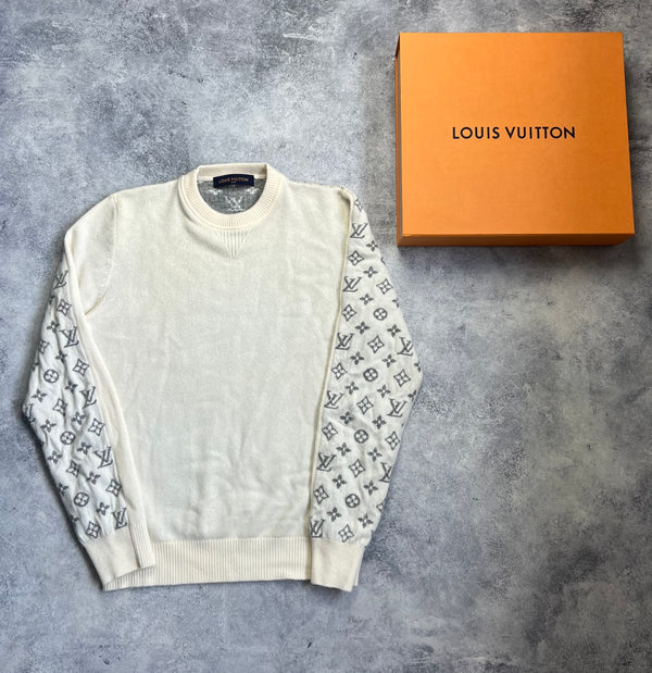 Louis Vuitton cream monogram cashmere jumper