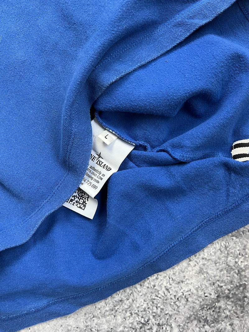 Stone island blue polo shirt