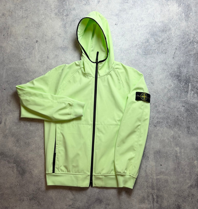 Stone island light soft shell-r light green jacket