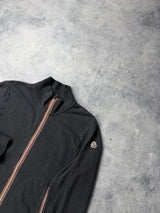 Moncler charcoal grey zip up cardigan