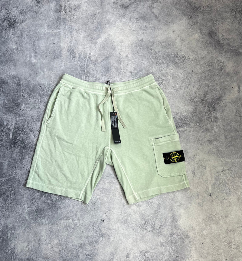 Stone island 2021 light green cotton shorts