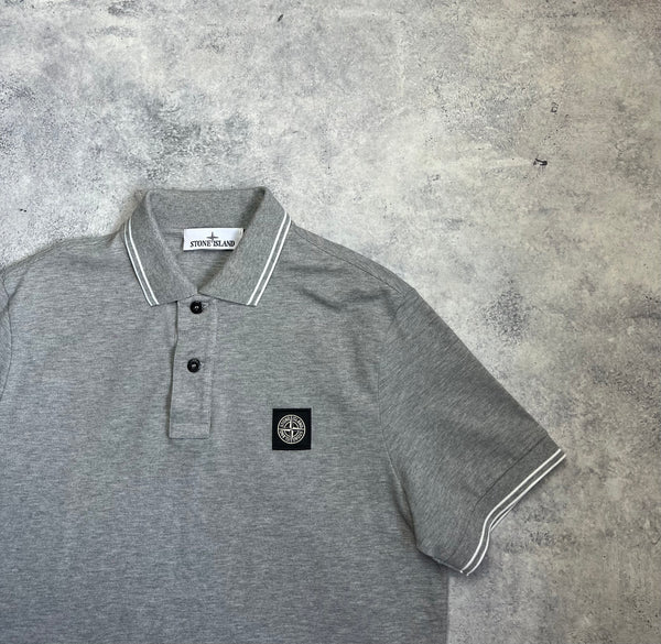 Stone island 2023 grey polo shirt