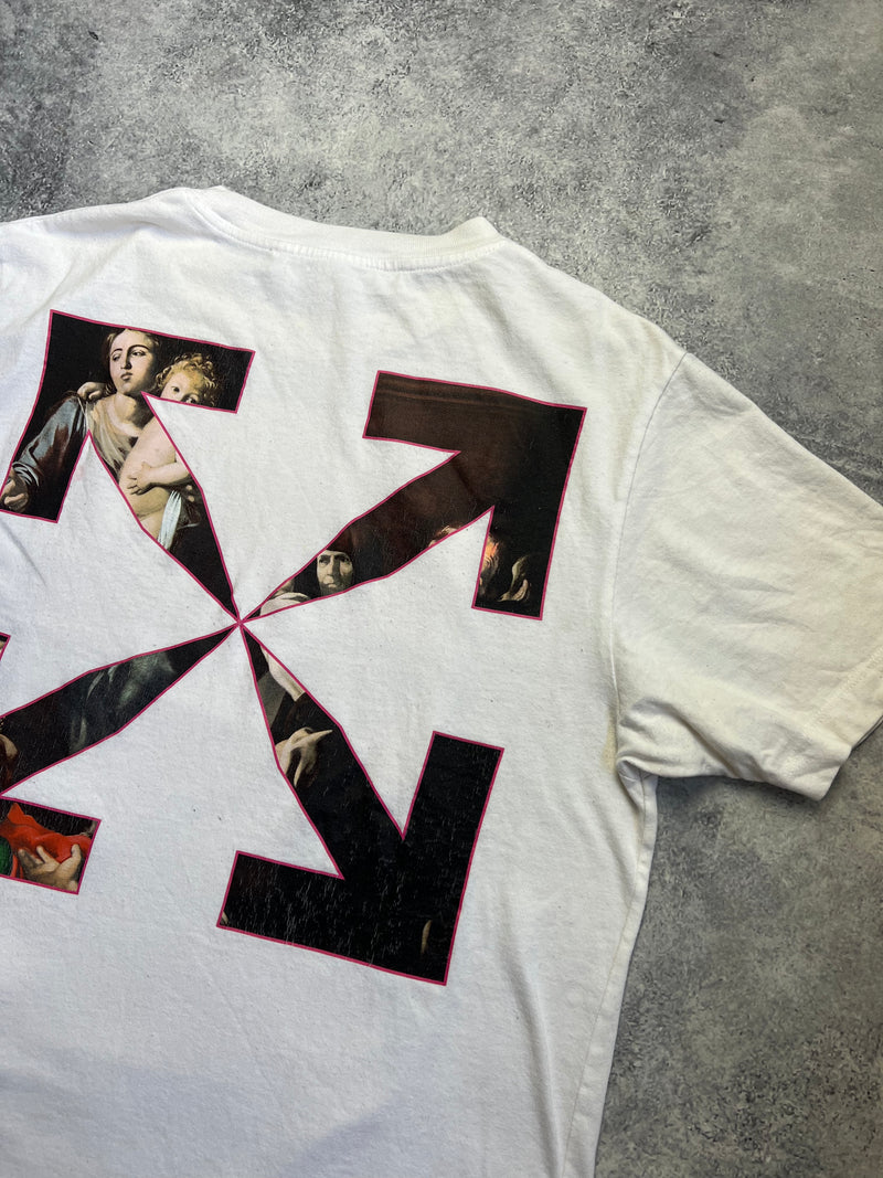 Off-white sprayed Caravaggio painting white tee