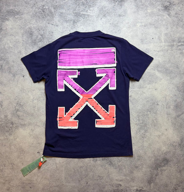 Off-white marker purple graphic tee