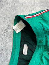 Moncler green swim shorts