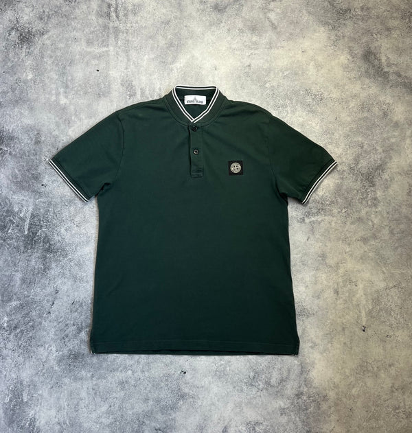 Stone island 2018 dark green polo shirt