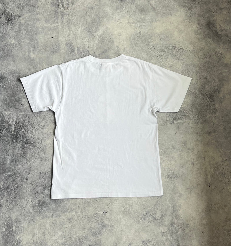 Bape white college logo graphic tee