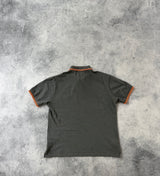 Stone island SS19 grey & orange trim polo shirt
