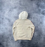 Moncler cream hooded down cardigan jacket