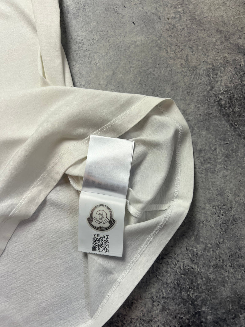 Moncler white double logo tee