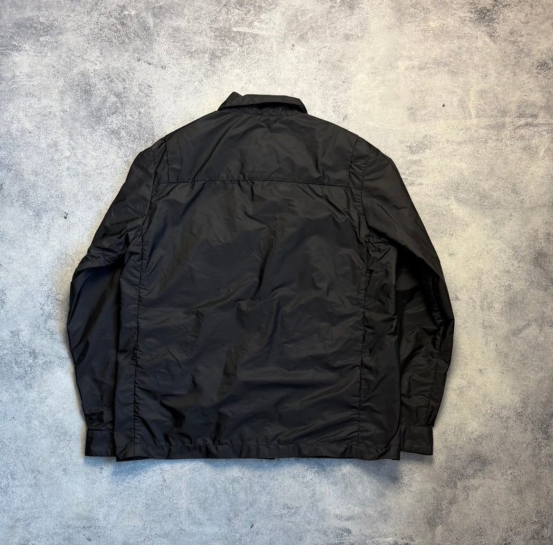 Moncler black nylon see giubbotto overshirt