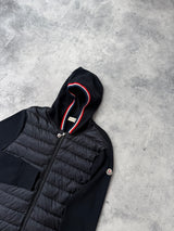 Moncler navy hooded tricot cardigan